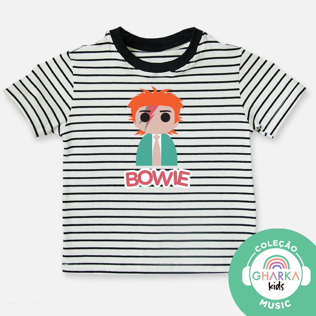 Camiseta infantil sem gênero Bowie