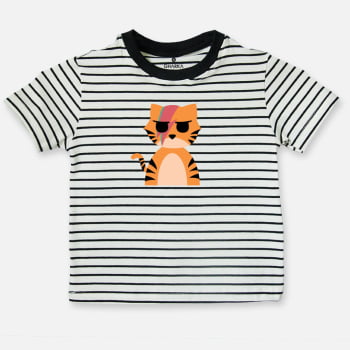 Camiseta infantil listrada Tigre Bowie