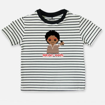 Camiseta infantil listrada Bruno Mars 