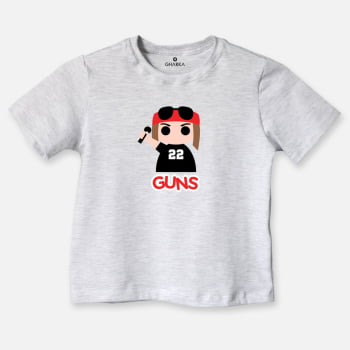 Camiseta infantil listrada Guns