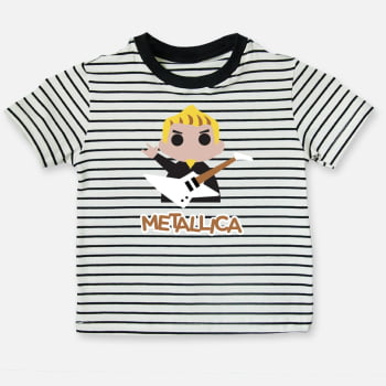 Camiseta infantil listrada Metallica 