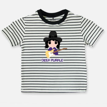 Camiseta infantil listrada Deep Purple 