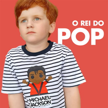 Camiseta infantil sem gênero Michael Jackson 