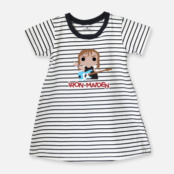 Vestido infantil listrado Iron Maiden 