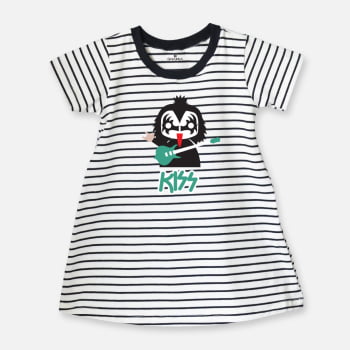 Vestido infantil listrado Kiss