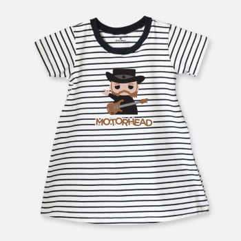 Vestido infantil listrado Motorhead 