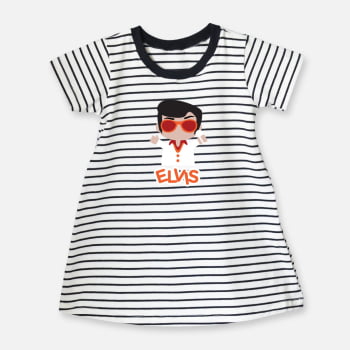 Vestido infantil listrado Elvis