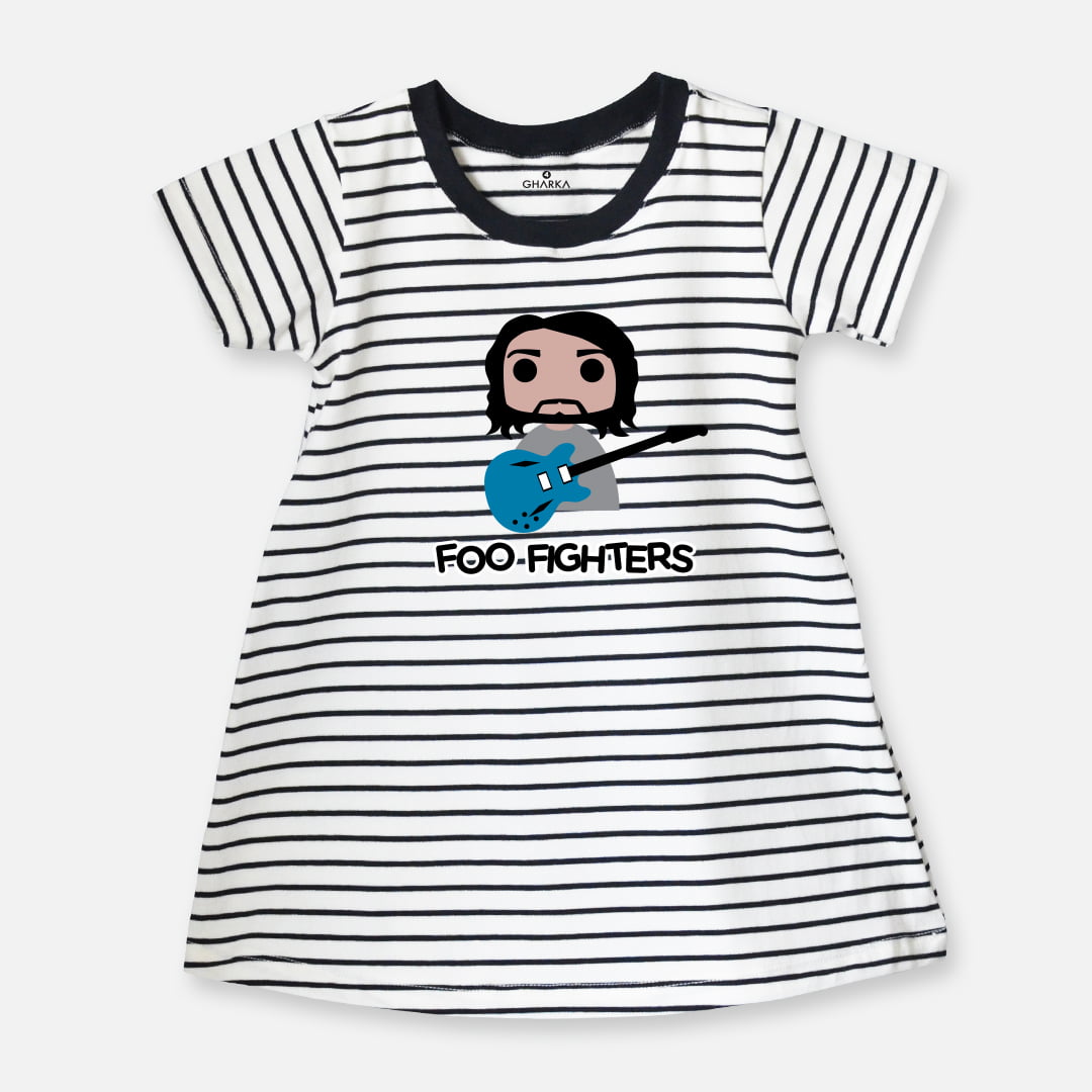 Vestido infantil listrado Foo Fighters 